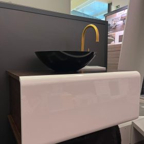 Móvel Atlas 75 Wengue/Branco, 1 Gaveta - Suspenso